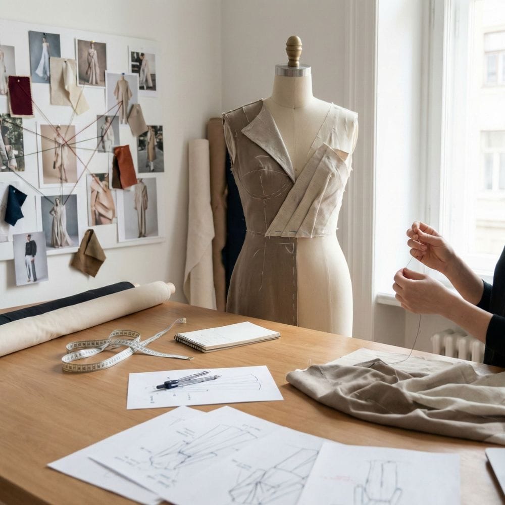 Atelier de création de mode, métaphore de la stratégie et de la croissance d'un projet entrepreneurial.