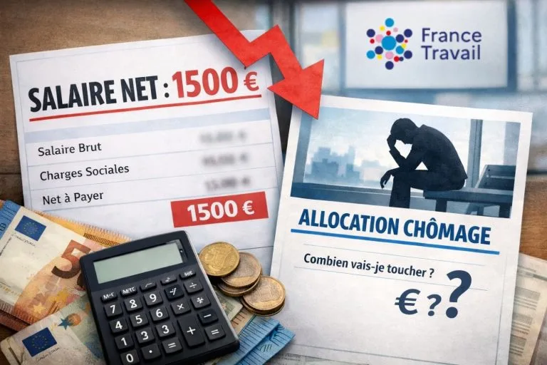 salaire 1500 net combien au chômage