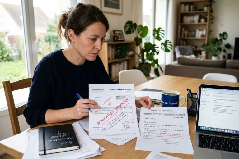 comment annuler un bon de commande signé avec acompte